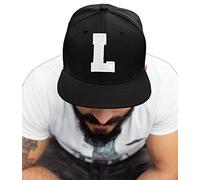 4sold - Gorra en negro/blanco con letras A a Z, Hombre, cap-26, L, talla única