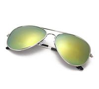 4sold Joven Gafas de sol Kids en muchos combinaciones clásica Pilot Gafas unisex gafas de sol multicolor (Espejo Verde)