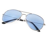 4sold Joven Gafas de sol Kids en muchos combinaciones clásica Pilot Gafas unisex gafas de sol multicolor (Azul Transparente)