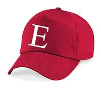 4sold Niños Escuela Bordado Gorra Niños Hat Alphabet A-Z Rojo (E)