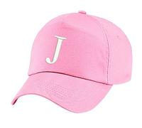 4sold Niños Escuela Bordado Gorra Niños Hat Alphabet A - Z Verde Rosa Claro (J)