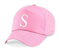 4sold Niños Escuela Bordado Gorra Niños Hat Alphabet A - Z Verde Rosa Claro (S)