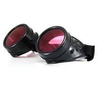 4sold (TM) Gafas Steampunk Cibernético Negro Gótico Victoriano Gusta Lente Diseño Incluye Conjunto Gratis ANS 3 Lentes Claros y Oscuros