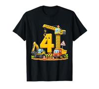 4th Birthday Boy Construction Truck 4 Years Old Party Camiseta