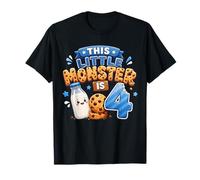 4th Birthday Boys Girls 4 Years Old Milk and Cookie Party Camiseta