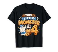 4th Birthday Boys Girls 4 Years Old Milk and Cookie Party Camiseta