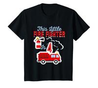 4th Birthday This Little Fire Fighter Is 4 Kids Birthday GIF Camiseta