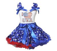 4th de julio de vestido camiseta de I Love Estados Unidos estrellas azul falda niña disfraz 1 - 8Y - Azul -