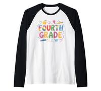 4th Fourth Grade First Day of School Teacher Camiseta Manga Raglan