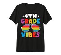 4th Grade Back To School Sunglasses Vibes Retro First Day Camiseta Premium