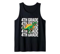 4th Grade Dinosaur T Rex Back to School for Kids Boys Girls Camiseta sin Mangas