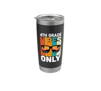 4th Grade Students Vintage Vibes Only Back To School Vaso térmico de acero inoxidable de doble pared