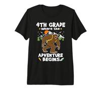 4th Grade Where The Adventure Begins Back To School Bigfoot Camiseta Premium