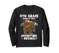 4th Grade Where The Adventure Begins Back To School Bigfoot Manga Larga
