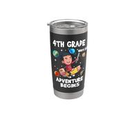 4th Grade Where The Adventure Begins Back To School For Boys Vaso térmico de acero inoxidable de doble pared