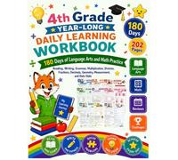 4th Grade Year-Long Daily Learning Workbook: 180 Days of Language Arts and Math Practice with Reading, Writing, Grammar, Multiplication, Division, ... Geometry, Measurement, and Data Stats.