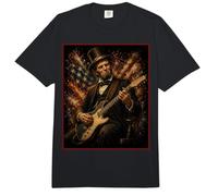 4th July Abraham Lincoln Guitar Poster Comfort Colors Adult Heavyweight T-Shirt