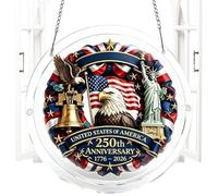 4th of July Acrylic Eagle Flag Puzzle Ornaments, Independence Day Wall Decor For Home Living Room Bedroom Entryway Door Garden Backyard Party | Cut Acrylic Patriotic Hanging Display