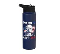 4th Of July American Flag They Hate Us Cuz They Ain't Us Stainless Steel Insulated Water Bottle