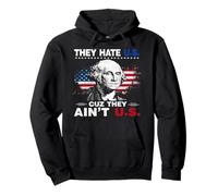 4th of July American Flag They Hate Us Cuz They Ain't Us Sudadera con Capucha