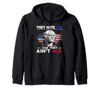 4th of July American Flag They Hate Us Cuz They Ain't Us Sudadera con Capucha
