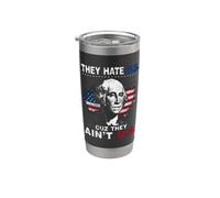 4th Of July American Flag They Hate Us Cuz They Ain't Us Vaso térmico de acero inoxidable de doble pared