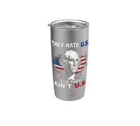 4th Of July American Flag They Hate Us Cuz They Ain't Us Vaso térmico de acero inoxidable de doble pared