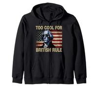 4th of July American Flag Too Cool For British Rule Sudadera con Capucha