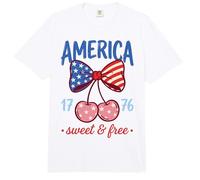 4th of July Coquette Patriotic America 1776 USA Cherry Comfort Colors Adult Heavyweight T-Shirt