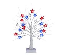 4th of July Decor, Artificial Centerpiece, 17,71 pulgadas LED Tree, Red White Blue Star Light with Grip, Festival Party Gadget with Modern Design, Home Accessories for Living Rooms Bedrooms Kid Room