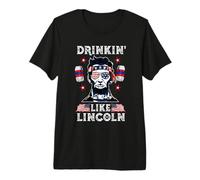 4th of July Drinkin Like Lincoln Merica Abraham Beer Lover Camiseta Premium