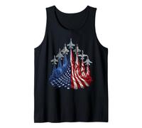 4th of July Fighter Jet US Flag American Military Planes Camiseta sin Mangas