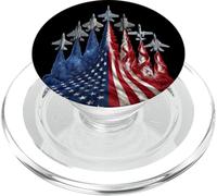 4th of July Fighter Jet US Flag American Military Planes PopSockets PopGrip para MagSafe