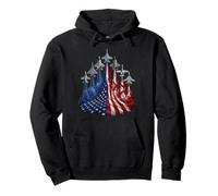 4th of July Fighter Jet US Flag American Military Planes Sudadera con Capucha