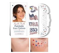 4th Of July Freckles Sparkling America Flag Makeup Stickers 11 Piece