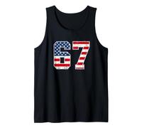 4th of July Funny 67 Six Seven Meme Patriotic Men Women Kids Camiseta sin Mangas