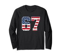 4th of July Funny 67 Six Seven Meme Patriotic Men Women Kids Manga Larga