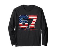 4th of July Funny 67 Six Seven Meme Patriotic Men Women Kids Manga Larga