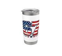 4th of July Funny 67 Six Seven Meme Patriotic Men Women Kids Vaso térmico de acero inoxidable de doble pared