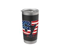 4th of July Funny 67 Six Seven Meme Patriotic Men Women Kids Vaso térmico de acero inoxidable de doble pared
