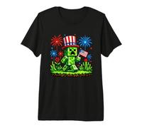 4th of July Gamer Pixel US Flag Patriotic Men Women Kids Camiseta Premium