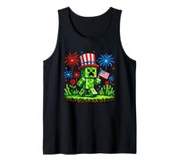 4th of July Gamer Pixel US Flag Patriotic Men Women Kids Camiseta sin Mangas