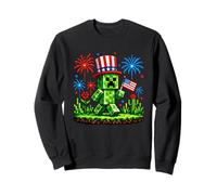 4th of July Gamer Pixel US Flag Patriotic Men Women Kids Sudadera