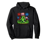 4th of July Gamer Pixel US Flag Patriotic Men Women Kids Sudadera con Capucha