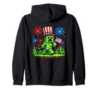 4th of July Gamer Pixel US Flag Patriotic Men Women Kids Sudadera con Capucha