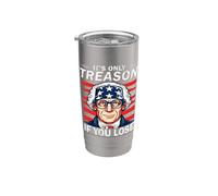 4th Of July George Washington Its Only Treason If You Lose Vaso térmico de acero inoxidable de doble pared