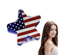 4th Of July Hair Clip - Patriotic Red White Blue, Non-slip Independence Day Pin, Festive Stars Stripes Headdress, Holiday Party Headwear Grip, American Flag Spirit Piece, USA Theme Hair Accessory | Fo