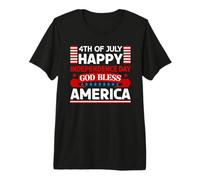 4th of July Indepedence Day Patriotic God Bless American Camiseta Premium