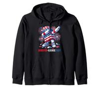 4th of July INDEPEN-Dance Day Blocks Bricks Master Builder Sudadera con Capucha