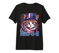 4th of July Mew-S-A Pawsitively Patriotic Cat Camiseta Premium